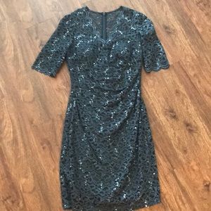 Sparkly, thigh length, navy dress